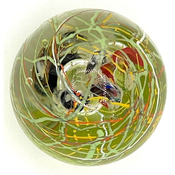 Murano Style Studio Glass Handblown Paperweight Multicolored Swirl‎ Ribbons Fish - Picture 11 of 16